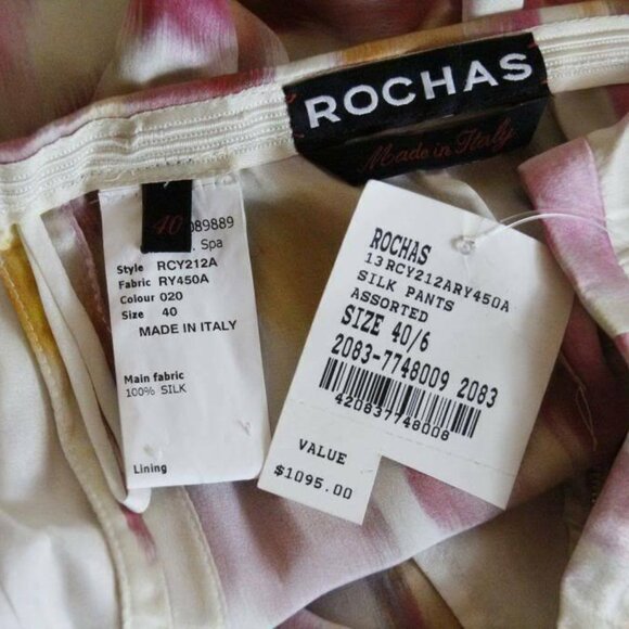 $1875 ROCHAS SET size 40 Italy 4 US 100% SILK  blouses pants women's - Picture 13 of 16